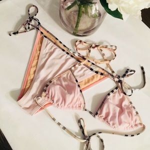 Burberry Swim Check Trim Triangle Bikini Set